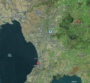 Kartenausschnitt Melbourne suburbs